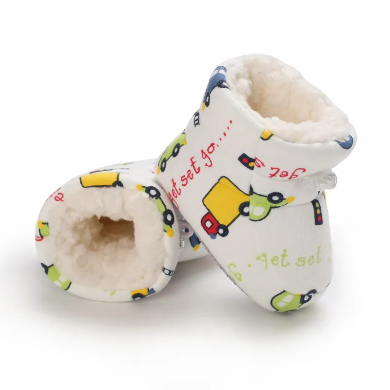 Bebê antiderrapante recém-nascido criança sapatos inverno infantil enfant algodão neve multicolorido desenho animado pequeno cutefeet crianças botas 0-18_voghion.com
