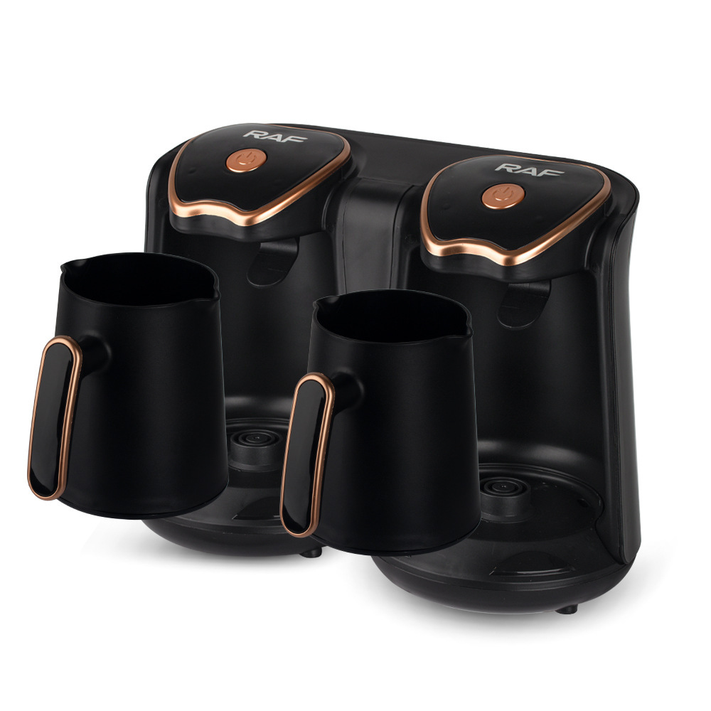 European Standard Electric Turkish Machine Double Pot Design Coffee Brewing 1200W_voghion.com
