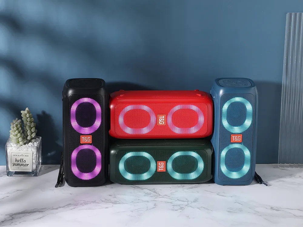 TG333 Portable Wireless Bluetooth Subwoofer Waterproof Outdoor TF USB Stereo With Phone Stand Speaker_voghion.com