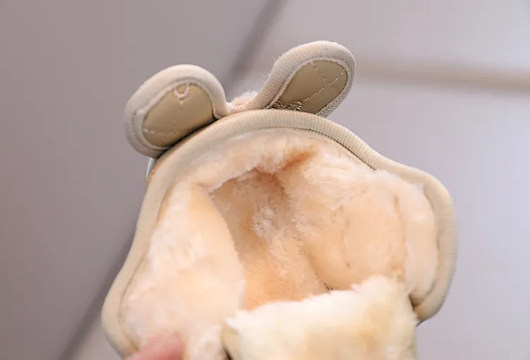 Stivali da neve invernali caldi e antiscivolo per bambini e bambine, con velcro, Happysteps, scarpe con cartoni animati e conigli, taglie da 1 a 6 anni_voghion.com