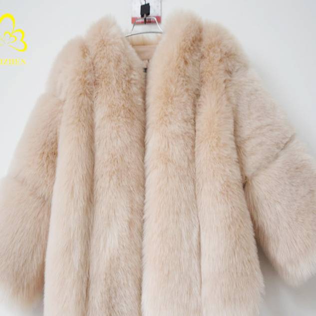 Dames kunstbontjas elegante winterjas slim fit warm pluche jas_voghion.com