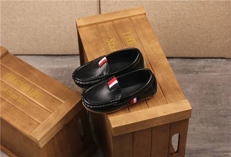 Kinder PU Leder Jugend Casual Style Weiche Bequeme Halbschuhe Schlupfschuhe Kleinkinder Schuhe Größe 21 - 36_voghion.com