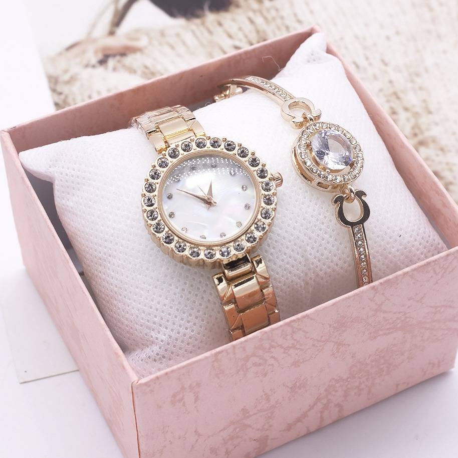 Set orologio da donna al quarzo elegante con bracciale abbinato_voghion.com
