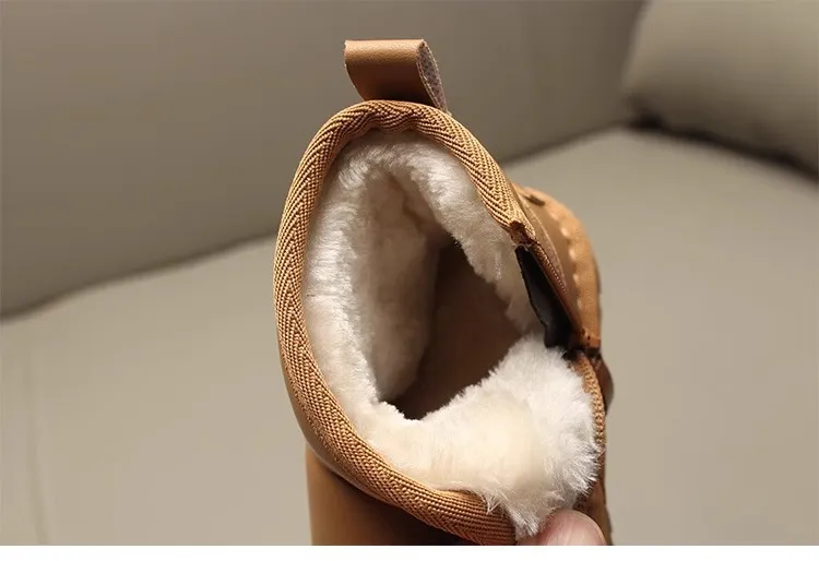 Bottes de neige pour enfants, nouvelle collection hiver 2025, courtes chevilles, Happysteps, antidérapantes, épaisses, en peluche, en caoutchouc, pour tout-petits, pour garçons_voghion.com