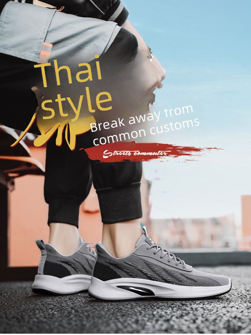 Autumn New 2023 Autumn Casual Flying Woven Sneaker Men's Breathable Comfortable Running Shoes Wholesale_voghion.com