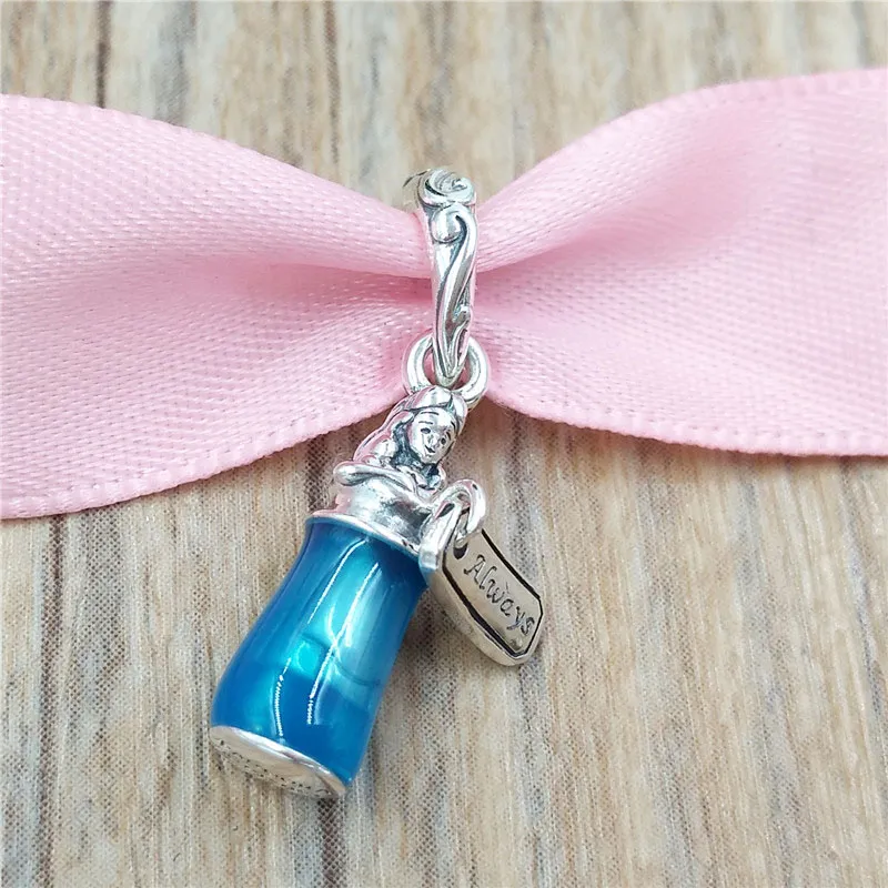 Sier Schmuckherstellungssets Ketten Perlenset Armreifbox Disny Alic im Wunderland Drink Me Dangle Charm Armbänder für Mädchen Halskette Wo_voghion.com