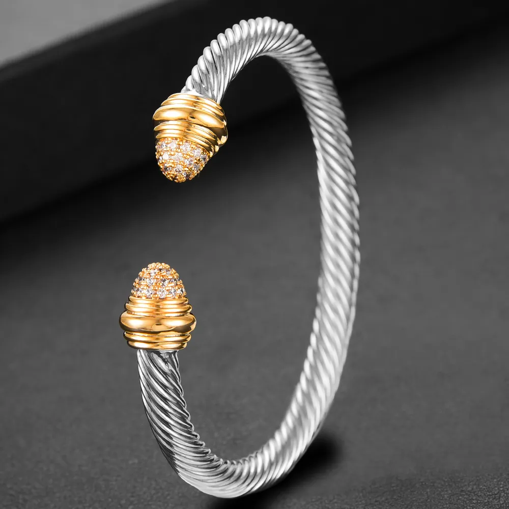 DAVID Designer Jewelry Mans DY Bangle GODKI Trendy Empilhável Cuff Para Mulheres Pulseira Completa Cubic Zircon Cristal_voghion.com