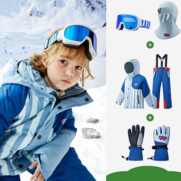 Skianzug-Set für die ganze Familie – Wasserdichte und winddichte Skijacke und -hose für Kinder und Erwachsene (Wassersäule 8000 mm, abnehmbare Kapuze, Teflonbeschichtung)_voghion.com