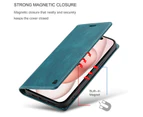 SupRShield Für 15 Plus Hülle RFID Blocking Retro Flip Premium Leder Kartenhalter Brieftasche Cover - Cyan Blau_voghion.com
