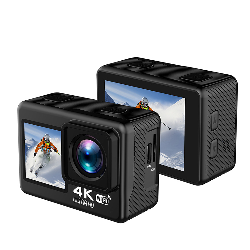 Cross-Border Sports Camera 4K HD Dual Color Screen Waterproof Anti-Shake Outdoor Camera WiFi Internet Sports DV Camera