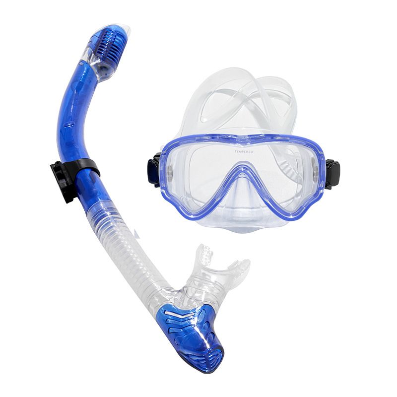 New liquid silicone toughened anti-fog mirror snorkeg Sao set adult universal diving goggles_voghion.com