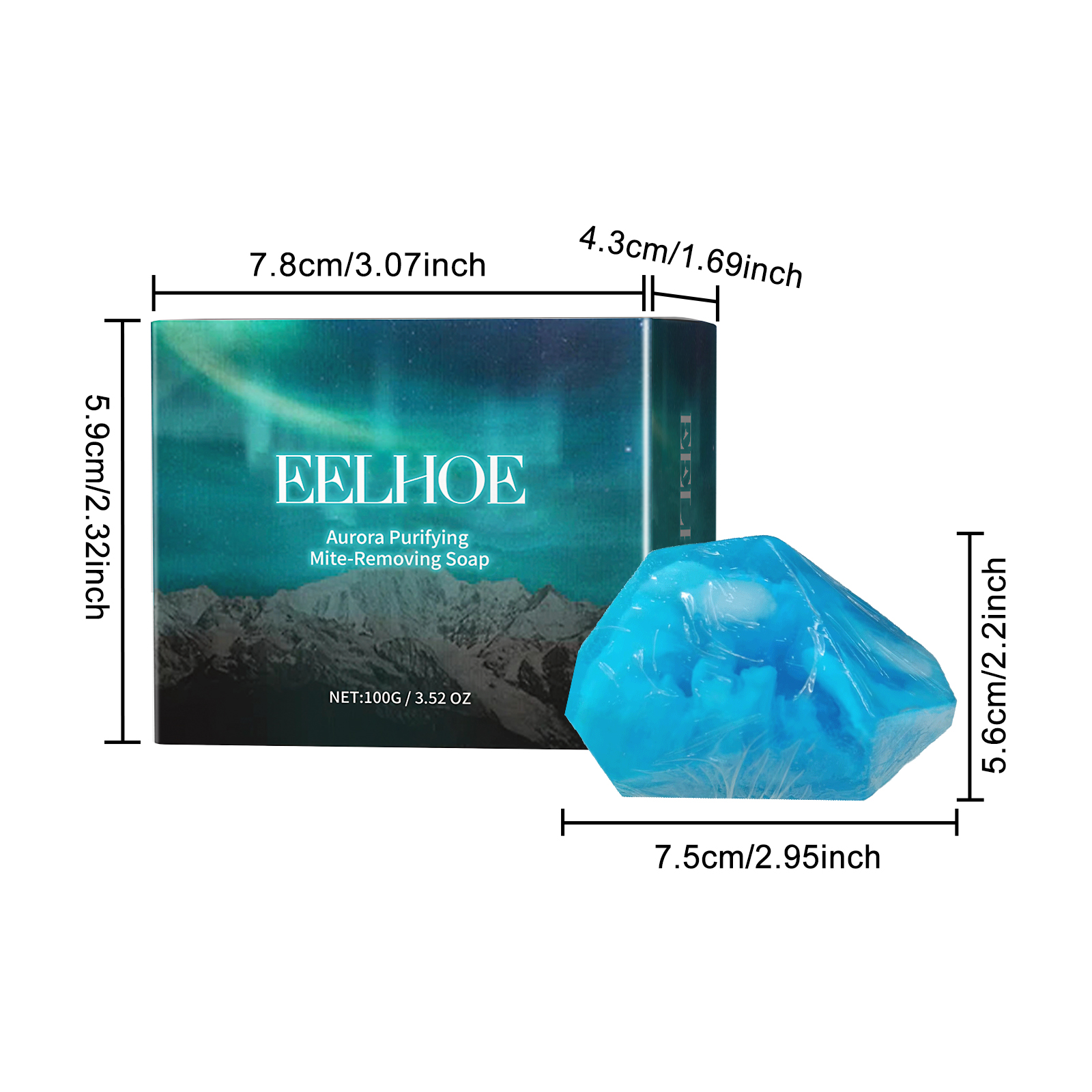 EELHOE Aurora Purifying Mite-Removing Soap, Deep Cleansing Facial Body Skin Fade Acne Print Multi-Effect Cleansing Soap_voghion.com