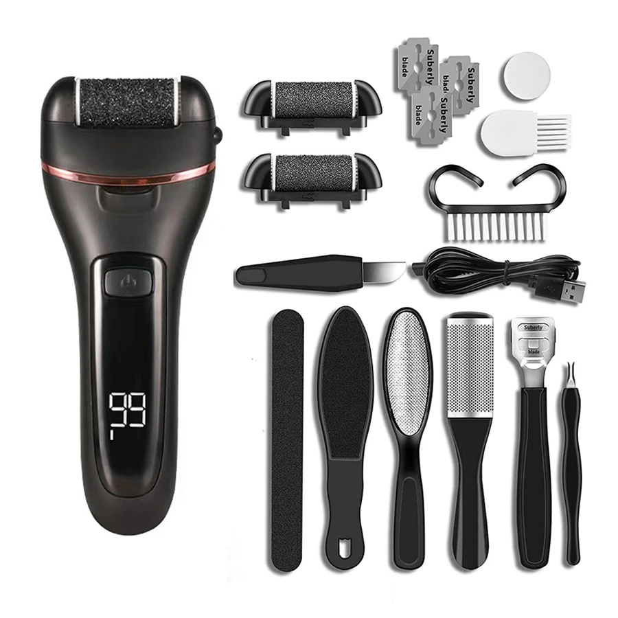 Râpe pieds électrique rechargeable pour pédicure et peau morte_voghion.com