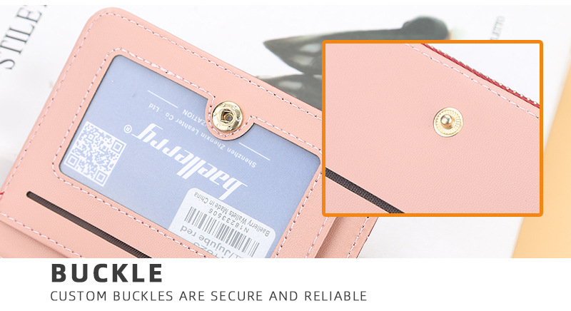 Women's wallet short baellerry version with multiple card slots, driver's license coin purse, fashionable tassel button women's bag_voghion.com