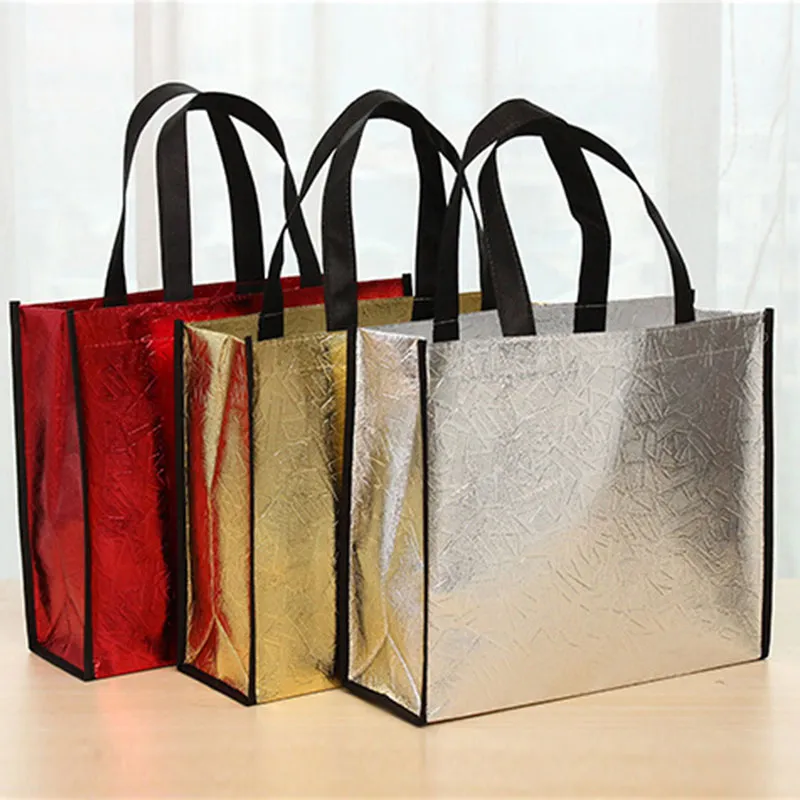 Fashion Waterproof Laser Foldable Eco Large Capacity Reusable Shopping Tote Non-woven Fabric Bag Handbag_voghion.com