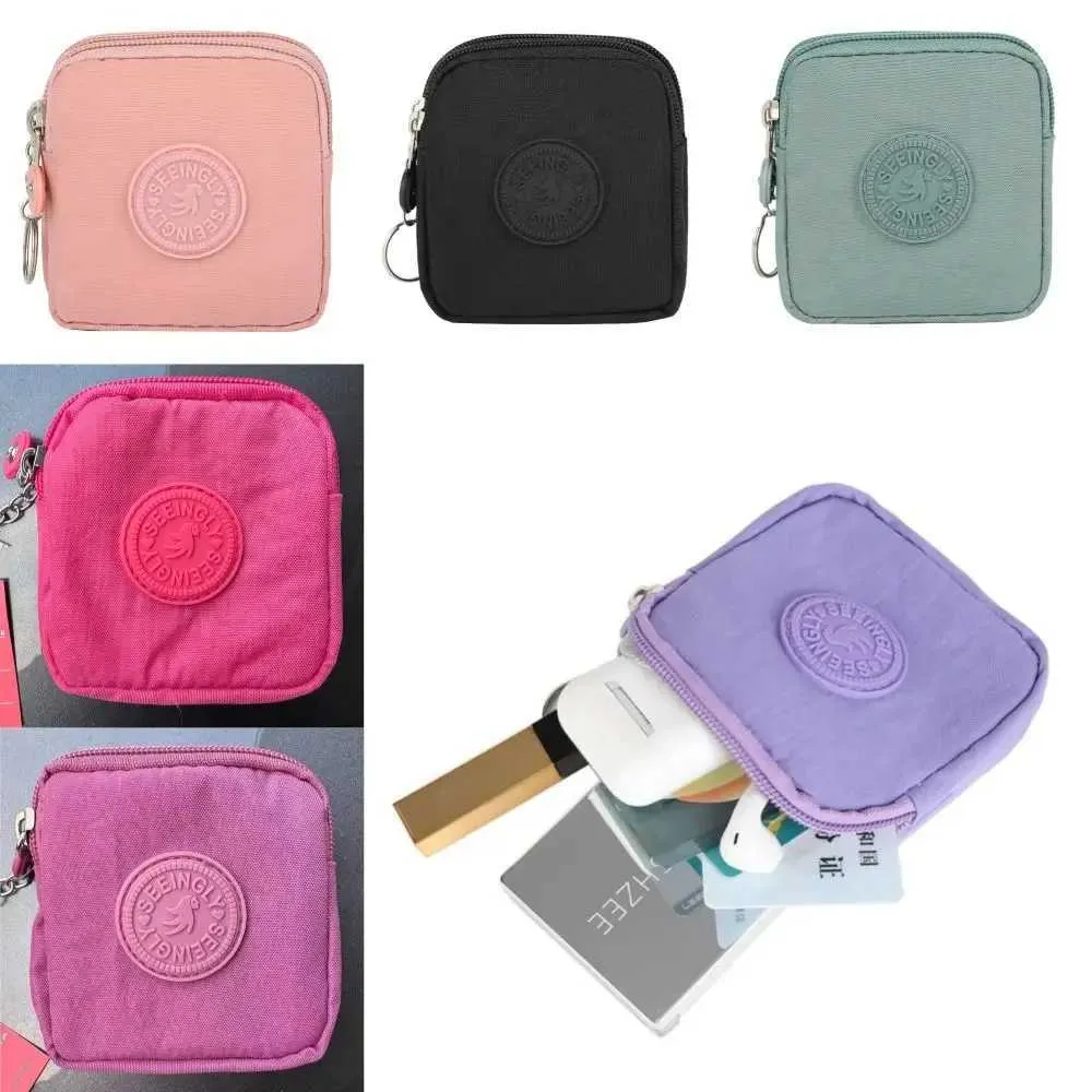 Damen Herren Canvas Geldbörse Tragbare wasserdichte Brieftasche Geldbeutel mit Schlüsselring Verschleißfester HalterC241210_voghion.com