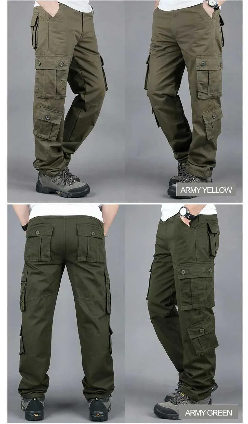 Tactical Cargo Männer Baumwolle Overalls Outdoor Arbeitshosen Große Größe Herrenbekleidung Camo Wanderhosen W250715_voghion.com