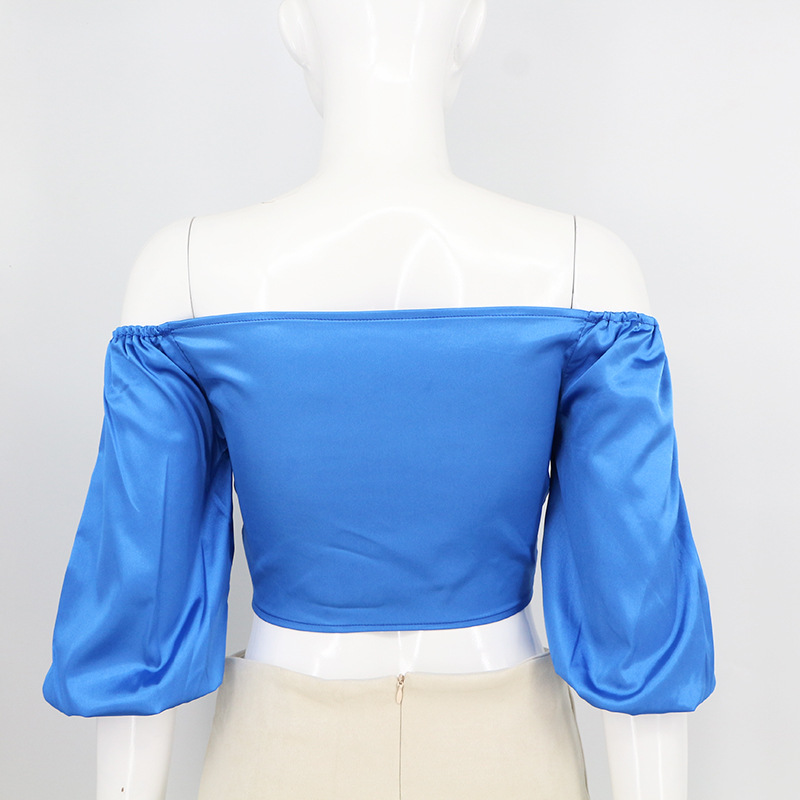 Canotta da donna con scollo a V e nodo di coniglio, senza spalline, a maniche lunghe, sexy, con spalle scoperte, colorata, estiva 2025_voghion.com