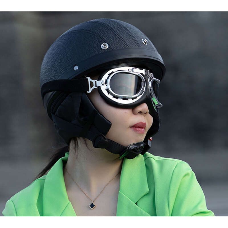 Four Seasons Tram Half Lightweight Leather Bicycle Safety Warm Cycling Helmet_voghion.com