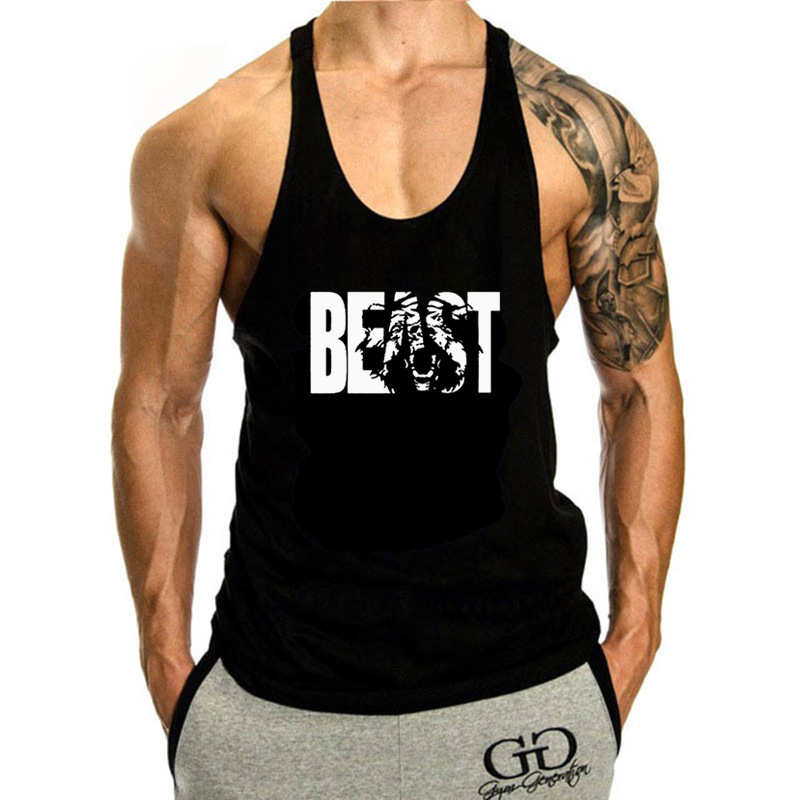 Muscle Doctor Brothers Sommer-Tanktop für Herren, lockere Sportbekleidung, reine Baumwolle, für Lauftraining, Straddle-Racerback_voghion.com