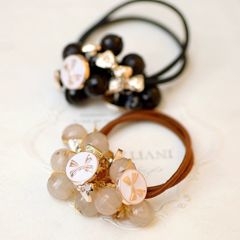 Versione coreana di copricapi di perline di cristallo di alta qualità e squisiti, accessori, capelli legati con fiori, anelli di perle, capelli_voghion.com