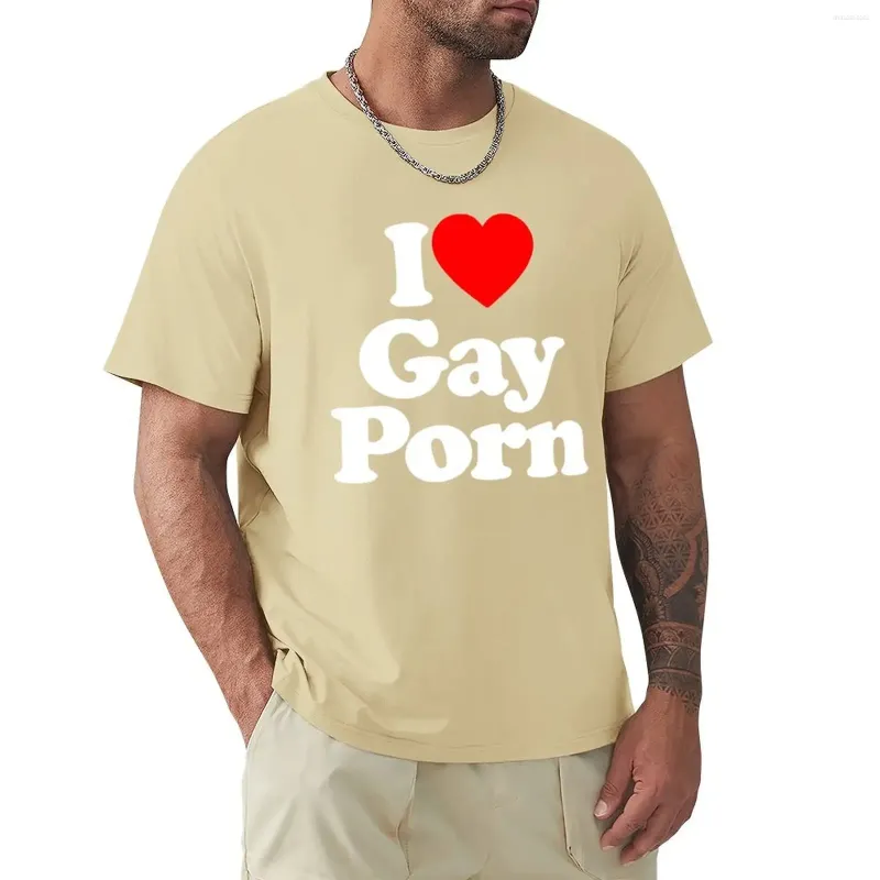 Męskie koszulki Śmieszne Kocham gejowskie porno Męskie letnie swobodne LGBT Koszulka unisex Krótki rękaw Streetwear Okrągły dekolt T-shirt_voghion.com