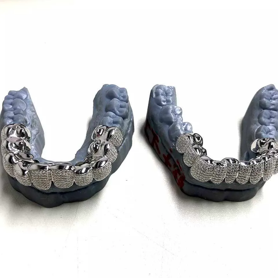 mouth Grills Exclusive Customization Moissanite Teeth Grillz Iced Out Hop Sier Decorative Braces Real Dia Bg Tooth_voghion.com