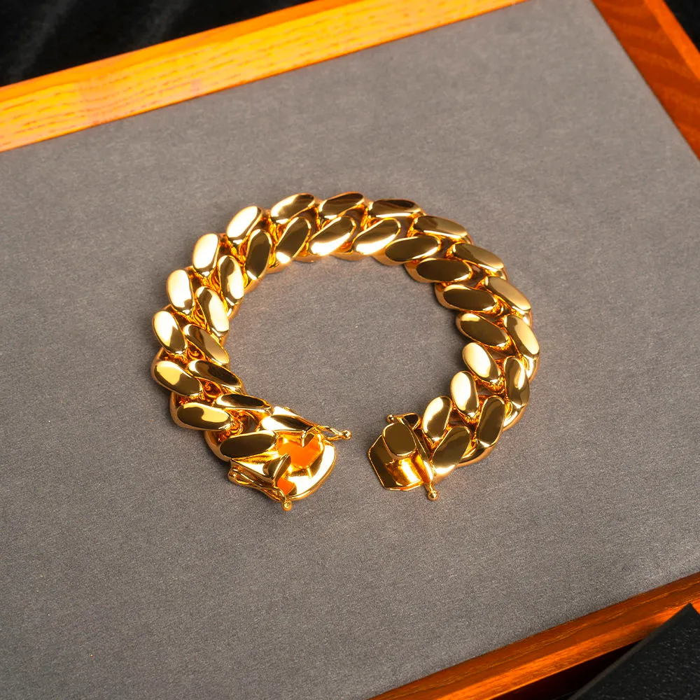 Hot selling high qualit Hip hop custom Stainless steel Never fade gold 20mm miami cuban chain necklace women men_voghion.com
