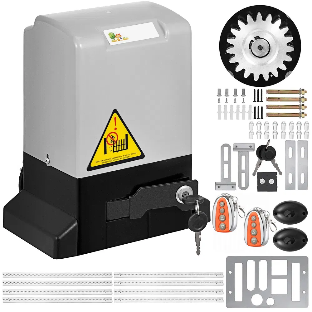 Automatischer Toröffner 600 kg/1300 lb, mit Infrarot-Sicherheitslichtschranke und 2 Fernbedienungen für Schiebetore_voghion.com
