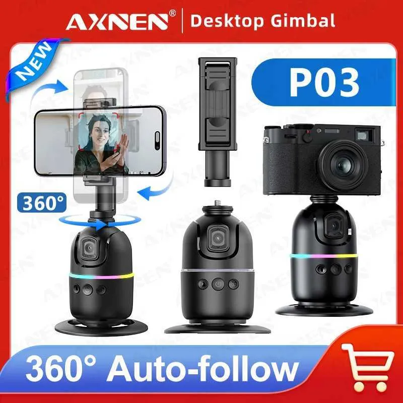 Stabilizers AXNEN P03 Stabilizer Mobile Phone AI 360 Follow Selfie Stand Face Tracking Desktop Gimbal For Cellphone And_voghion.com