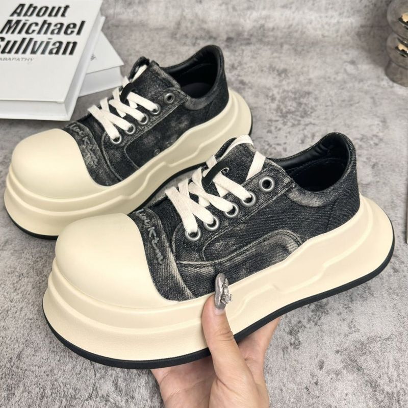 Daha Fazla ve Daha Şık Big Head 2024 yeni echte Leder Denim ürünleri Günlük Sporlar için Sohle Schuhe_voghion.com