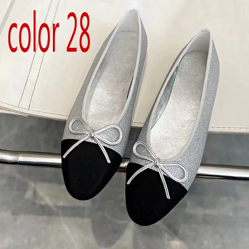 Kleid Damen Designer Ballettschuhe Damen Schuhe Frühling Herbst Neue Bogen Mode Flache Bootsschuh Dame Leder Lazy Dance_voghion.com