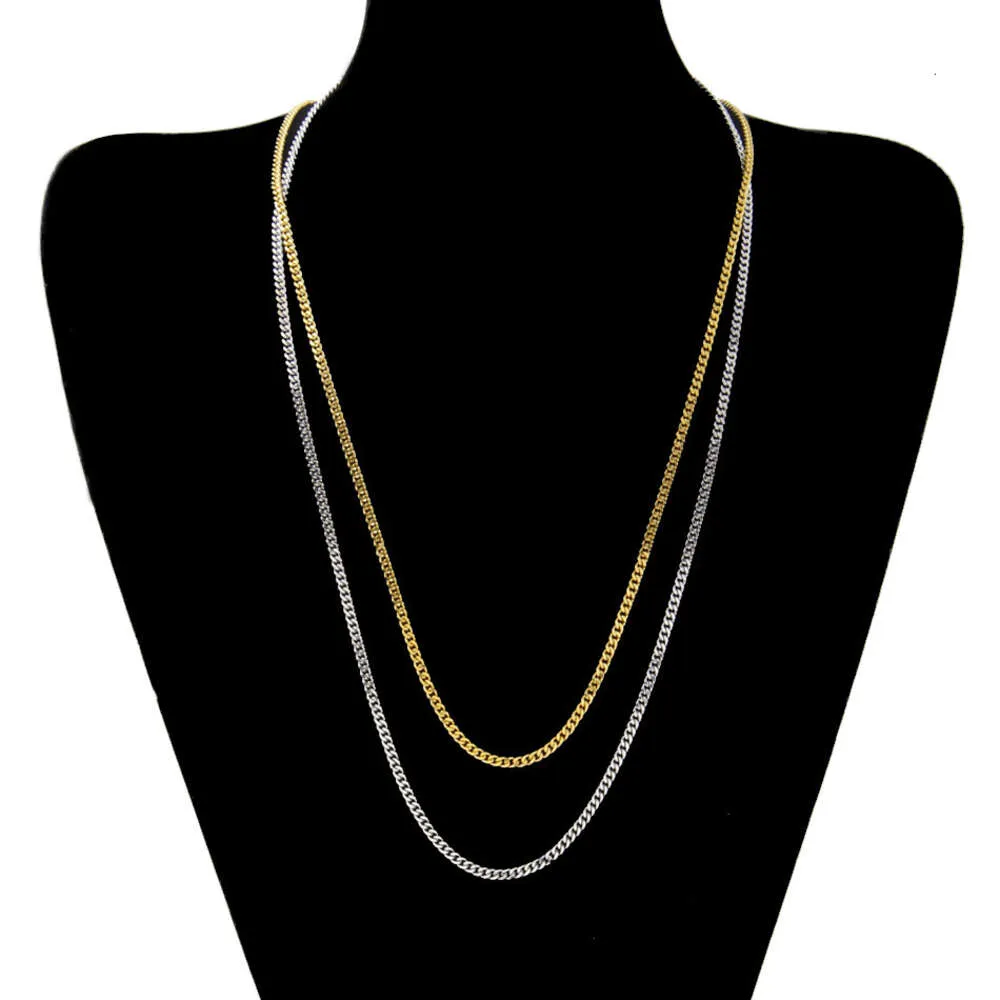 Collana Hip Hop cubana placcata Miami da uomo con ciondolo a catena in oro sterling, maglia cubana in argento_voghion.com