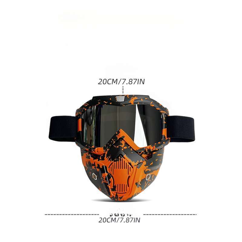 Motosiklet Kar UV400 Açık Hava Bisiklet Erkekler Rüzgar Geçirmez Kum Gözlüğü Kask Yüz Maskesi_voghion.com