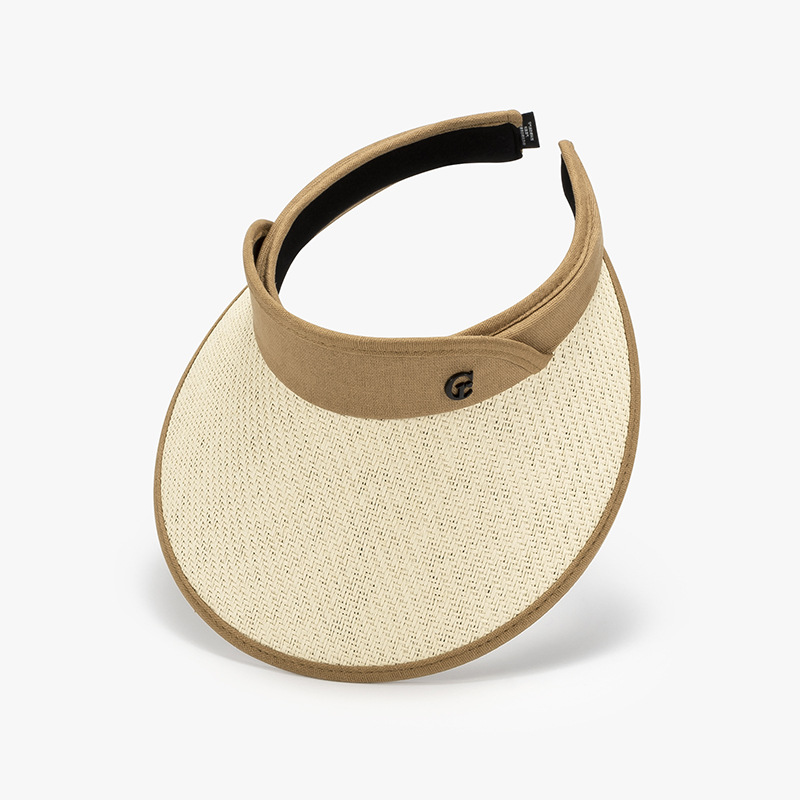 Κενό καπέλο με προστασία από την υπεριώδη ακτινοβολία, αναπνεύσιμο το καλοκαίρι, μεγάλο γείσο, υφαντό με άχυρο, ευέλικτη γυναικεία αντηλιακή ζελατίνα_voghion.com