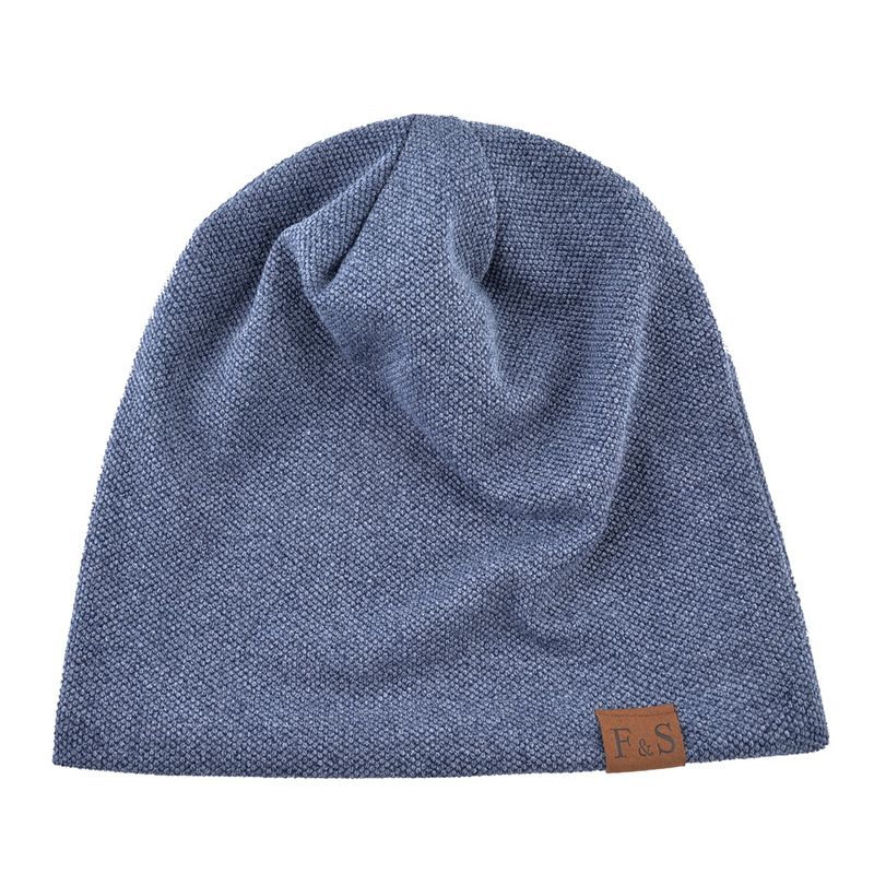 Unisex Spring Autumn Pullover Casual Loose Knitted FS Leather Label Winter Men And Women With Veet Outdoor Baotou Hat_voghion.com