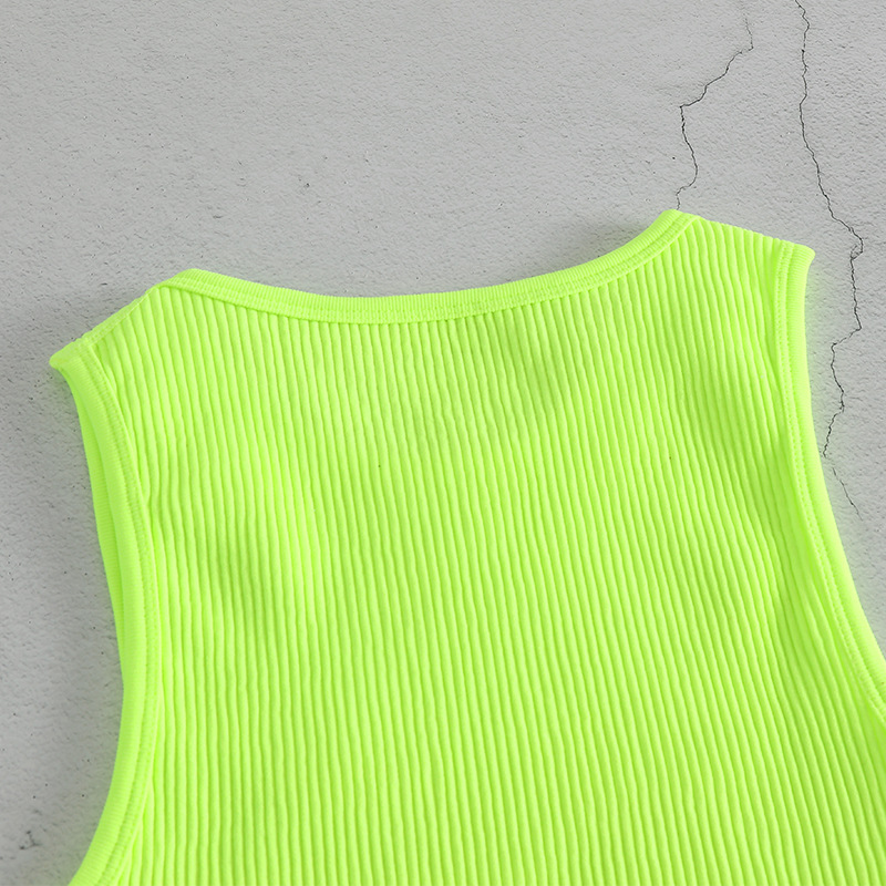 Costum de yoga nou, fără mâneci, dintr-o bucată, culoare solidă, culoare strălucitoare, sport, vestă confortabilă, chiloți dintr-o bucată, acum_voghion.com