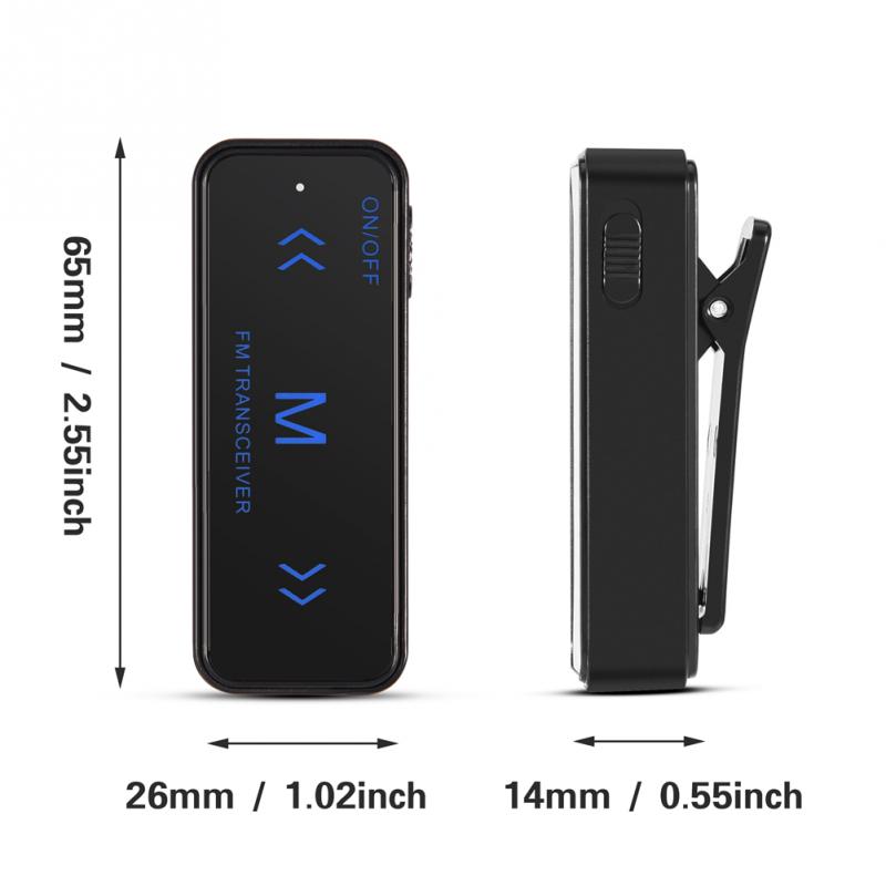2 stk. mini walkie talkie 400-470 MHz 2-vejs radio 3 W transceiver ørestykke headset ørekopper USB-drevet 1,86-0,62 mil afstand ny_voghion.com