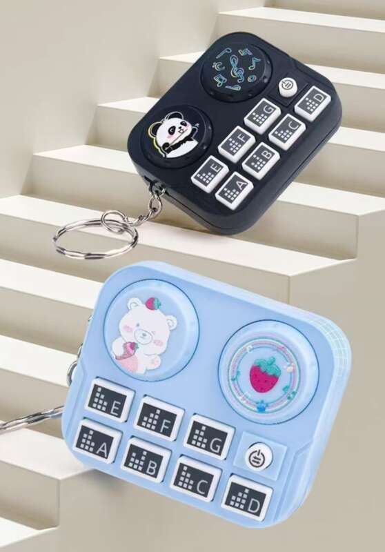 [Exclusivo para estudiantes] Llavero con reproductor portátil, reproductor de discos electrónicos de música y consola de juegos de rompecabezas._voghion.com