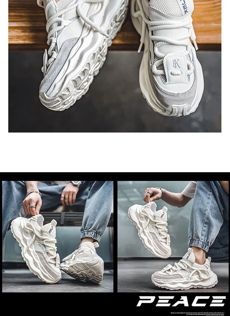 Chunky Sneakers Men Thick Sole Platform Casual Walking Shoes_voghion.com