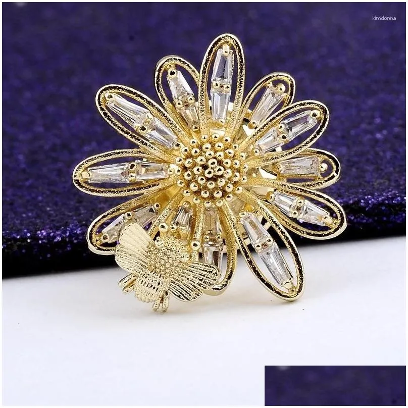 Spille, perle, fiori, api, insetti, zirconi, cristalli, strass, Fibbia per sciarpa, colletto della camicia, spilla, cappello, accessori per abbigliamento_voghion.com