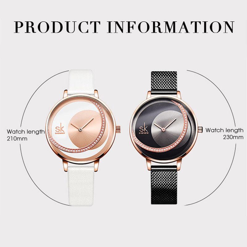 Montre-bracelet à quartz Yamaler pour femme avec cadran rond et bracelet en acier inoxydable sans numéro_voghion.com