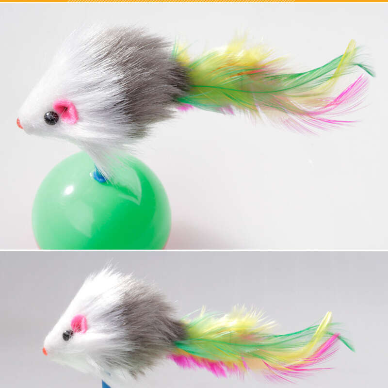 Pet Teasing Creative Cat Feather Intelligence Toy Fur Mouse Tumbler_voghion.com