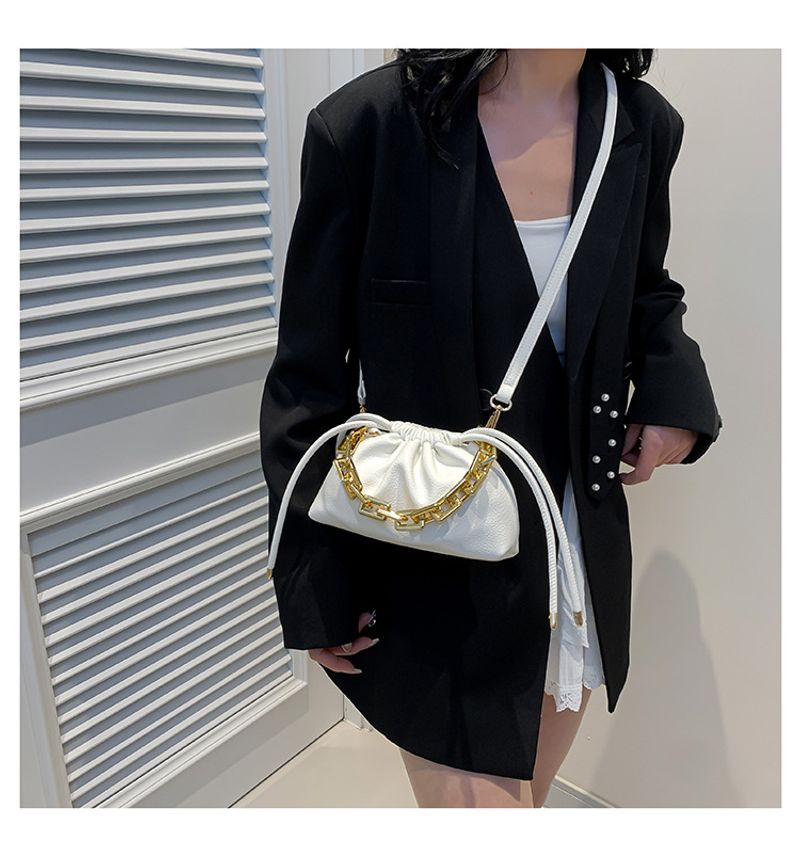 Koreanische Version der Mode-Beuteltasche 2024 neue Handtasche Litschi-Muster einfache Kette Umhängetasche Kind und_voghion.com