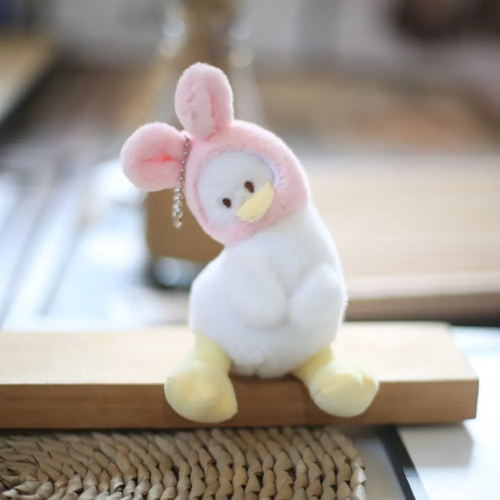 Fashion Stuffed Plush Cartoon Yellow Keychain Animals Soft Duck Creative Cute School Bag Pendant_voghion.com