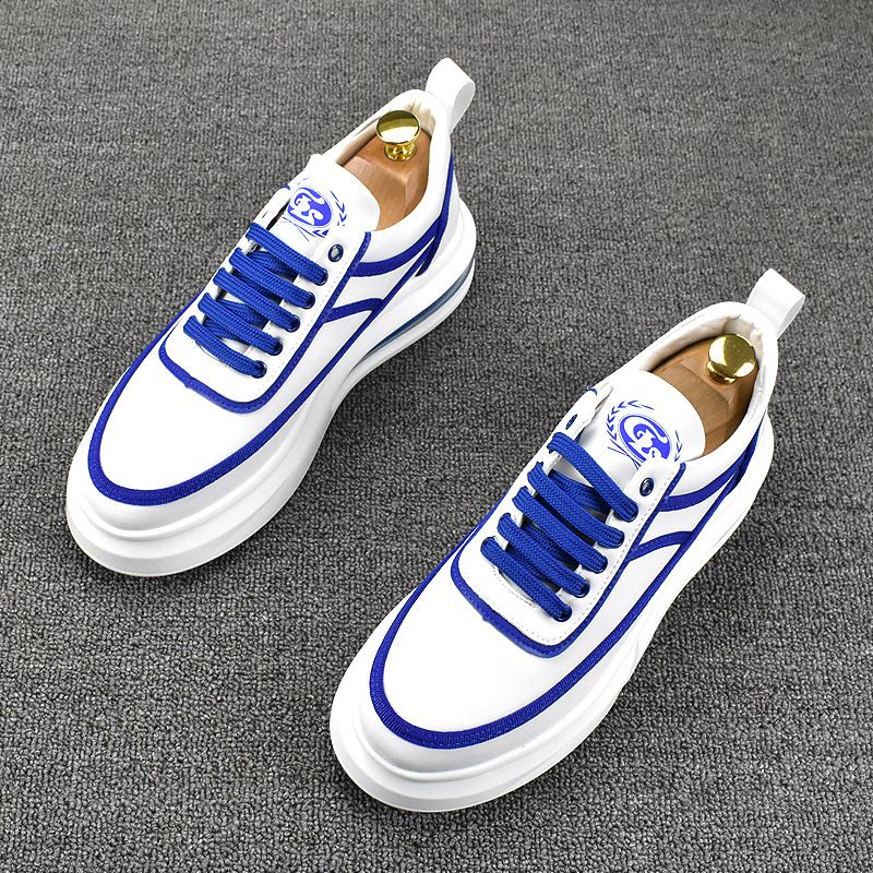 New Spring and Autumn Versatile Breathable Board Thick Sole Trendy Korean Low Top Men's Small White Shoes Increase in_voghion.com