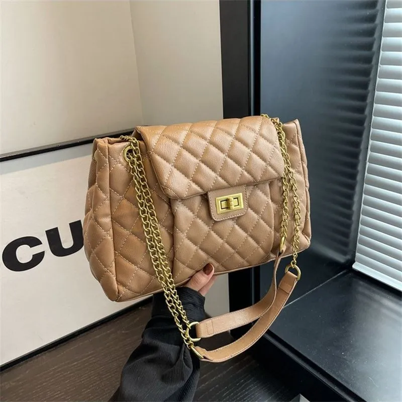 Elegante borsa a tracolla con motivo Dia - Borsa da viaggio di alta qualità con tracolla a catena e grande capacità_voghion.com