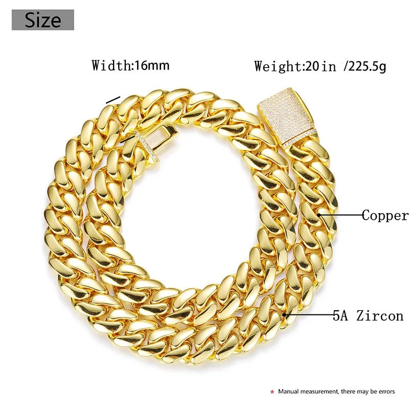 12mm-20mm Hip Hop Schwere große Miami Cuban K Kette Herren Halskette Echt vergoldet TopBg 5A Zirkon Verschluss Herrenschmuck_voghion.com