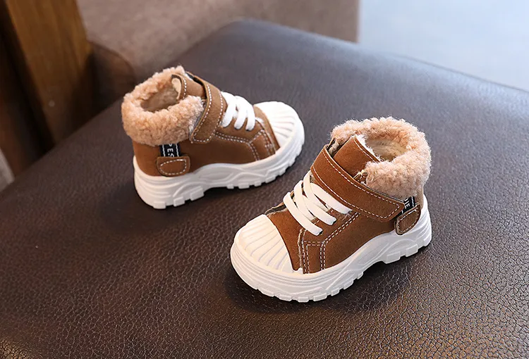 Botas cálidas de invierno para niños, nuevas, gruesas, de algodón, impermeables, cortas, Happysteps, para bebés y niñas, talla EE. UU._voghion.com