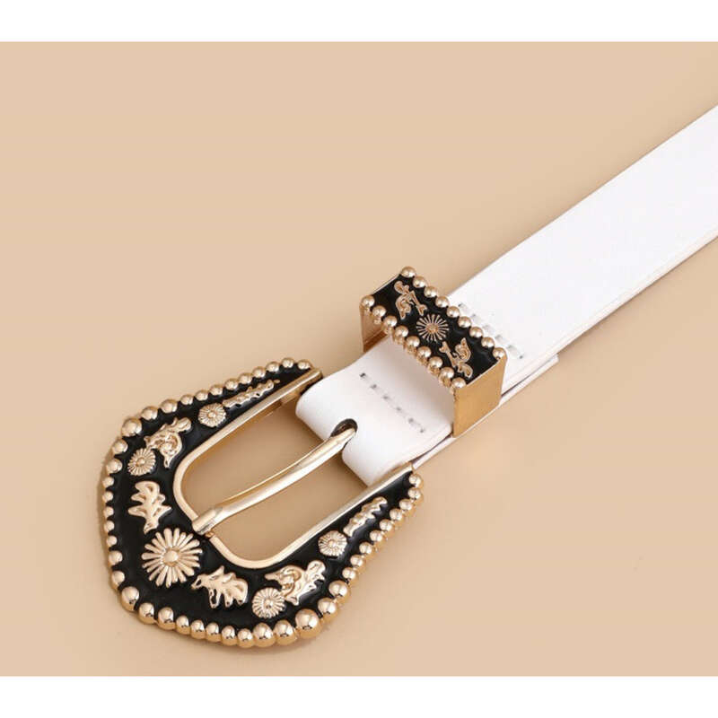 New Women's Needle Buckle Belt Black Decorative Carved Punk Style Jeans With Eye Bags For Women_voghion.com